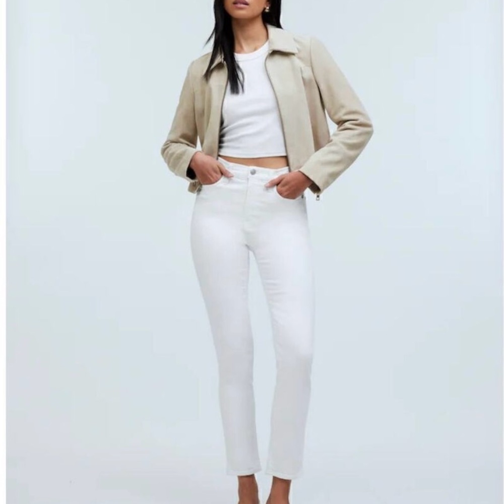 Madewell stovepipe High-Waisted Women Jeans White size 28 straight leg. NWOT